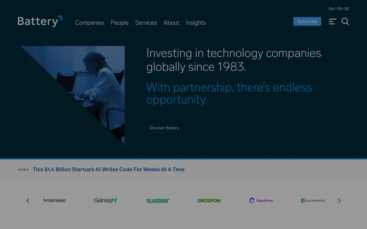 4. Battery Ventures homepage