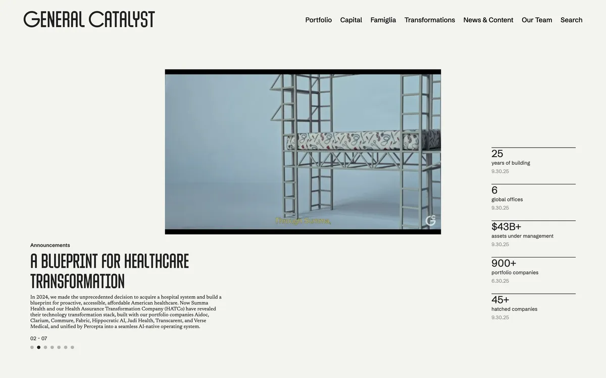 2. General Catalyst homepage