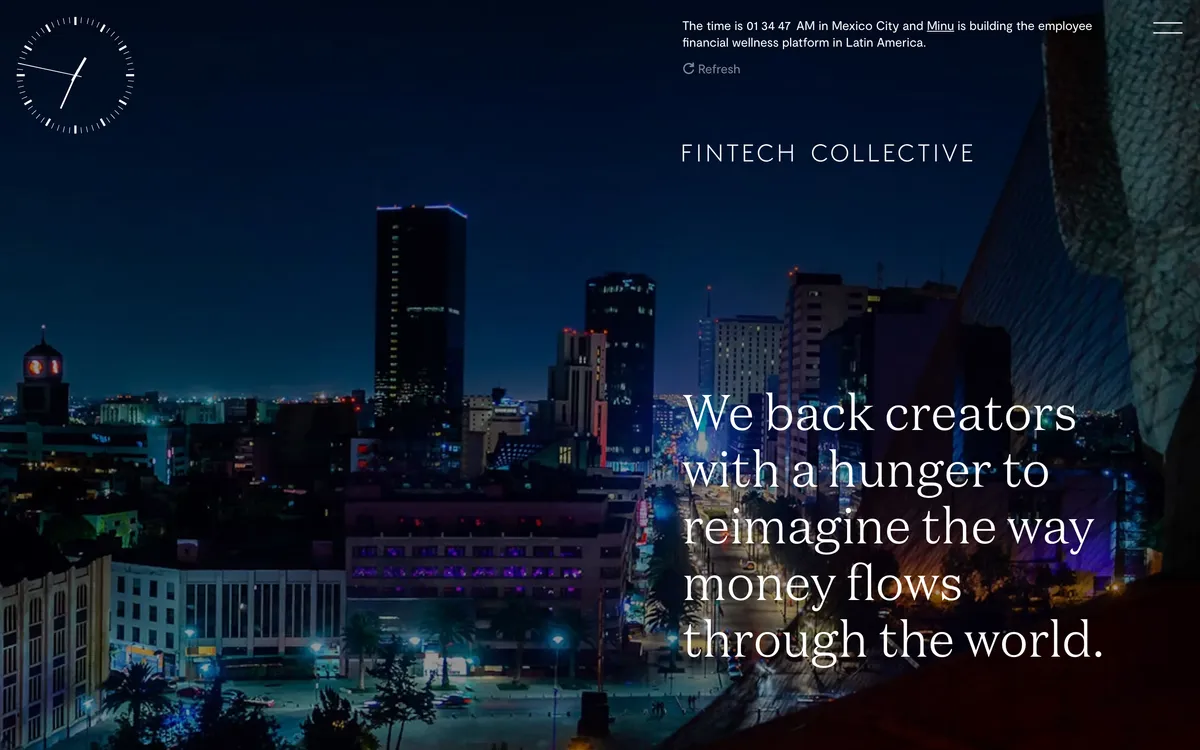 16. Fintech Collective homepage