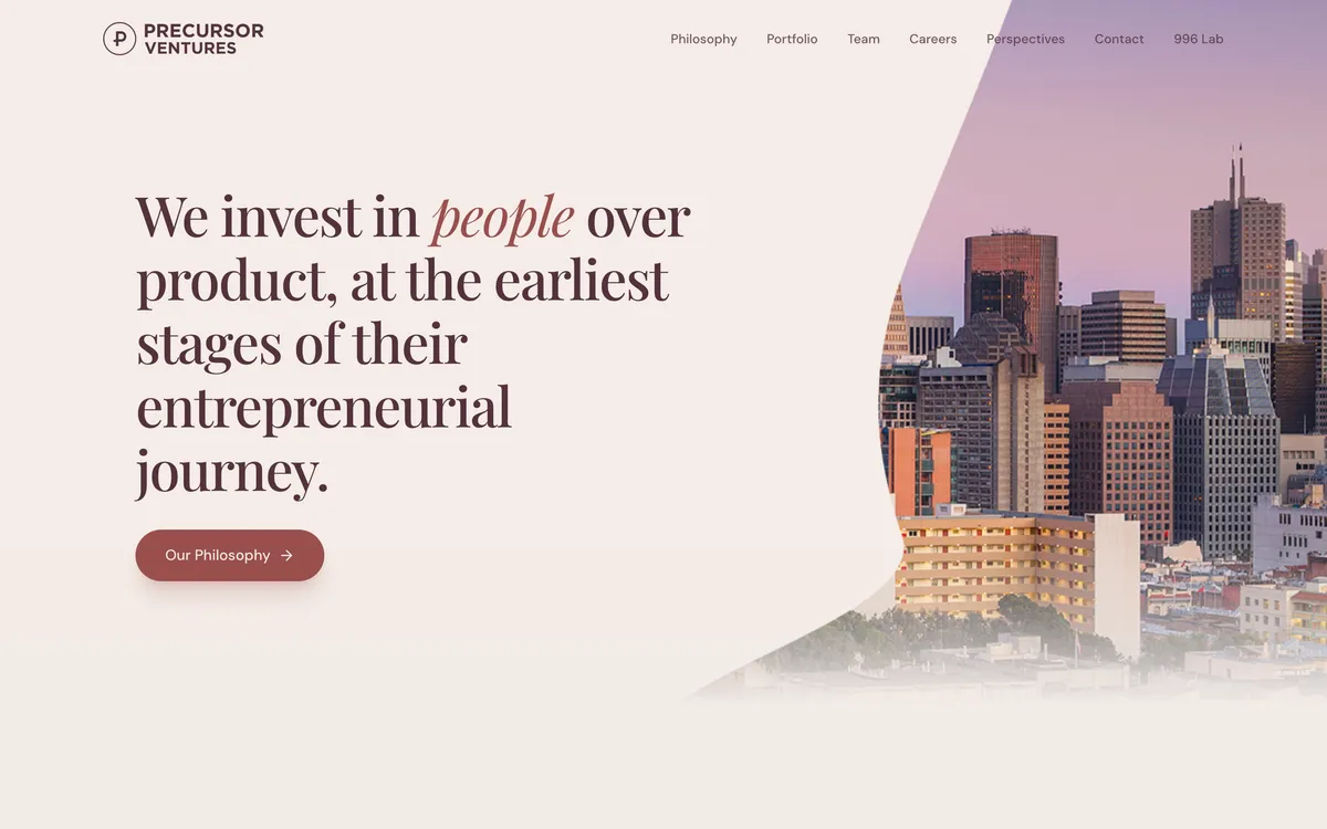 3. Precursor Ventures homepage