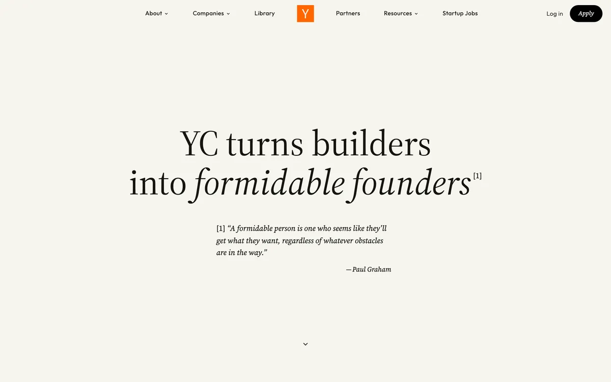 11. Y Combinator homepage